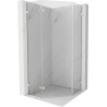 Mexen Lunar pentagonal shower enclosure with left hinged door 90 x 90 cm, transparent, brushed nickel - 831-090L-090P-97-00-L