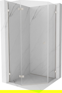 Mexen Lunar pentagonal left-hinged shower cabin 90 x 90 cm, transparent, brushed nickel - 831-090L-090P-97-00-L