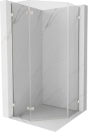 Mexen Lunar pentagonal shower enclosure with left hinged door 90 x 90 cm, transparent, brushed nickel - 831-090L-090P-97-00-L
