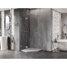 Mexen Lunar pentagonal shower enclosure with left hinged door 90 x 90 cm, transparent, brushed nickel - 831-090L-090P-97-00-L