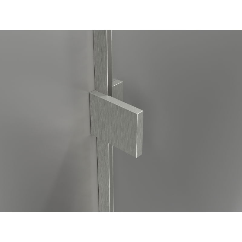 Mexen Lunar pentagonal shower enclosure, left hinged, 90 x 100 cm, transparent, brushed nickel - 831-090L-100P-97-00-L