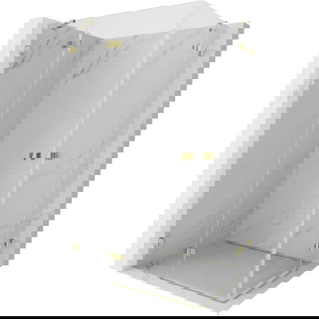 Mexen Lunar Duo 105 x 70 cm Pivot Shower Enclosure, Transparent, Gold - 834-105L-070P-50-00