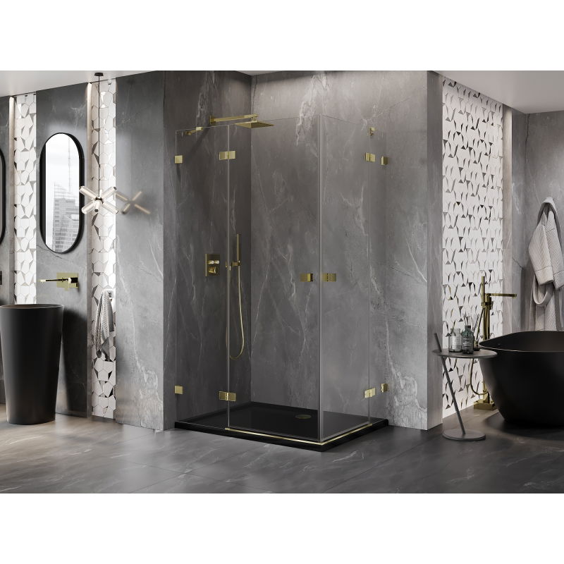 Mexen Lunar Duo left hinged shower cabin 105 x 75 cm, transparent, gold - 834-105L-075P-50-00