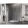 Mexen Lunar pentagonal shower enclosure, hinged left 100 x 80 cm, transparent, brushed nickel - 831-100L-080P-97-00-L