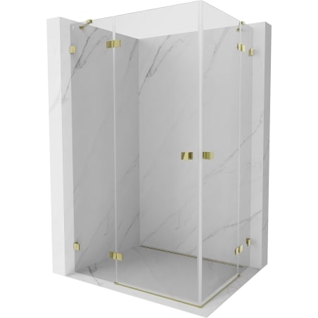 Mexen Lunar Duo shower enclosure 110 x 70 cm, transparent, gold - 834-110L-070P-50-00