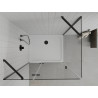 Mexen Roma hinged shower cabin 100 x 80 cm, transparent, black + Flat shower tray, white - 854-100-080-70-00-4010B