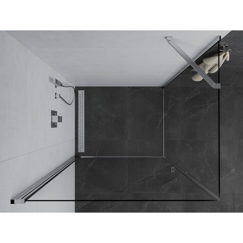 Mexen Pretoria 90 x 80 cm Hinged Shower Cabin, Transparent, Chrome - 852-090-080-01-00