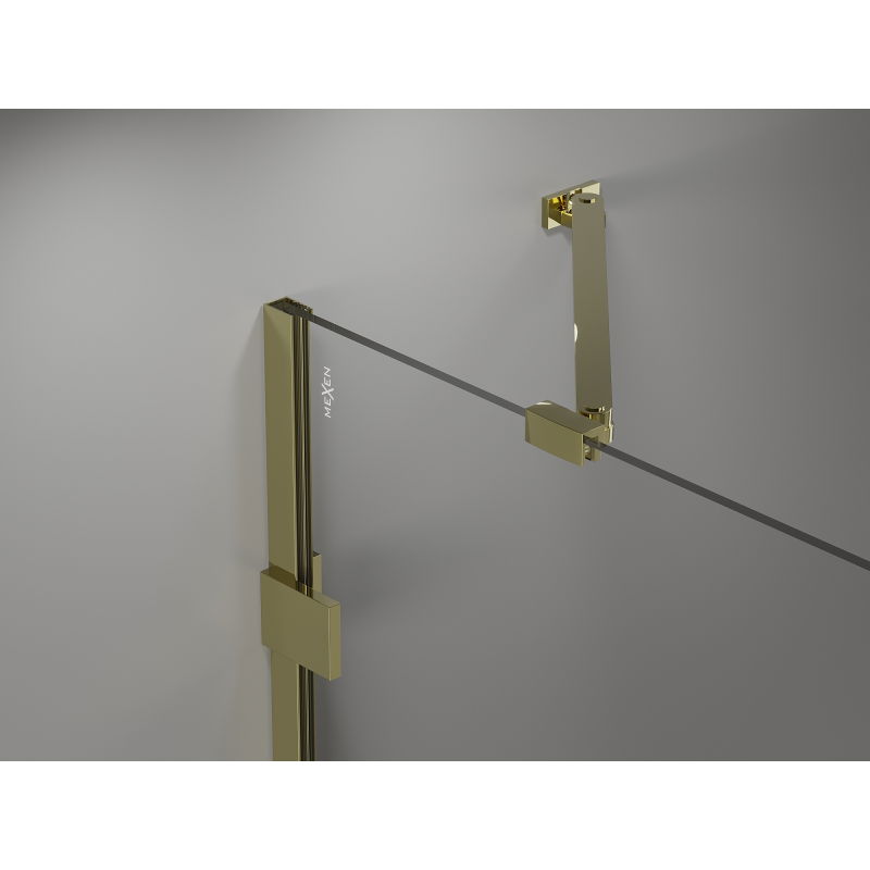 Mexen Lunar Duo Left-Handed Hinged Shower Enclosure 115 x 90 cm, Transparent, Gold - 834-115L-090P-50-00