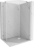 Mexen Lunar pentagonal hinged right shower enclosure 90 x 80 cm, transparent, chrome - 831-090P-080L-01-00-P