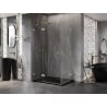 Mexen Lunar Duo pivot shower enclosure 85 x 70 cm, transparent, brushed gold - 834-085L-070P-55-00
