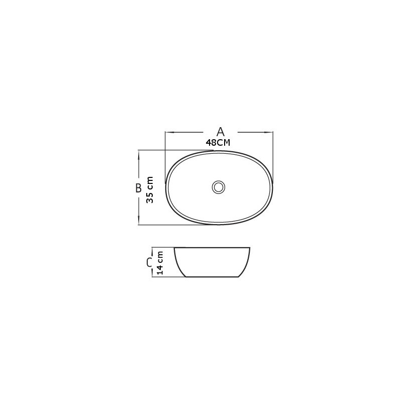 Mexen Viki countertop washbasin 48 x 35 cm, light gray matte - 21054861