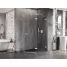 Mexen Lunar Pentagonal Right-Hinged Shower Enclosure 90 x 80 cm, Transparent, White - 831-090P-080L-20-00-P