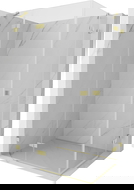 Mexen Lunar Duo Left-Hinged Shower Enclosure 90 x 80 cm, Transparent, Brushed Gold - 834-090L-080P-55-00