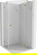 Mexen Lunar pentagonal shower enclosure, right hinged 80 x 80 cm, transparent, gold - 831-080P-080L-50-00-P