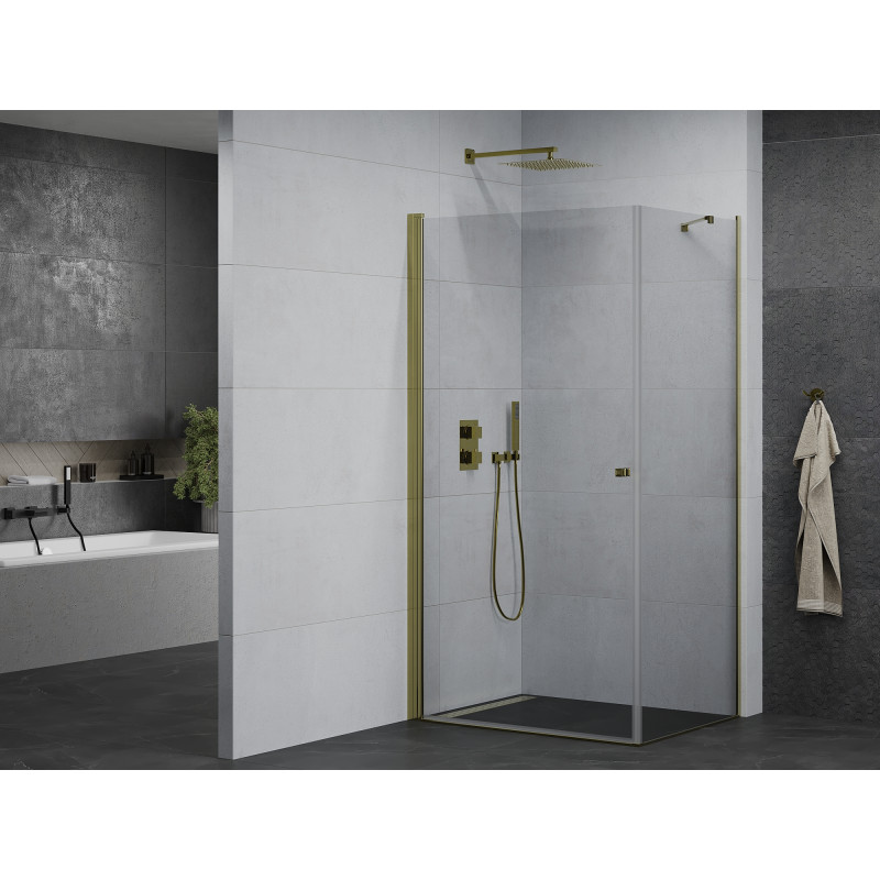 Mexen Pretoria hinged shower cabin 70 x 100 cm, transparent, gold - 852-070-100-50-00