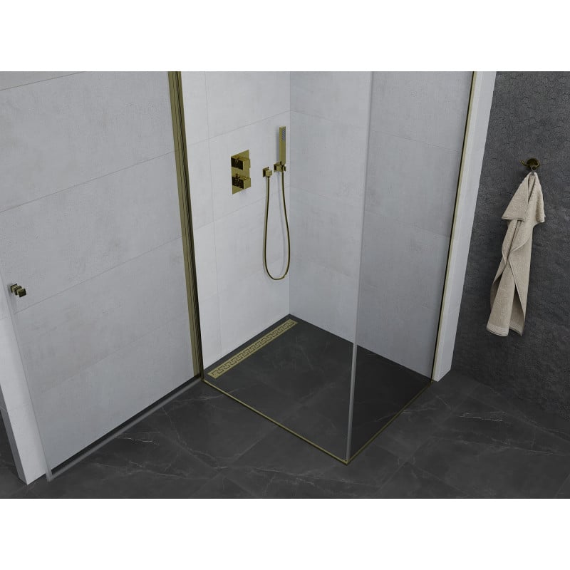 Mexen Pretoria pivot shower cabin 70 x 90 cm, transparent, gold - 852-070-090-50-00