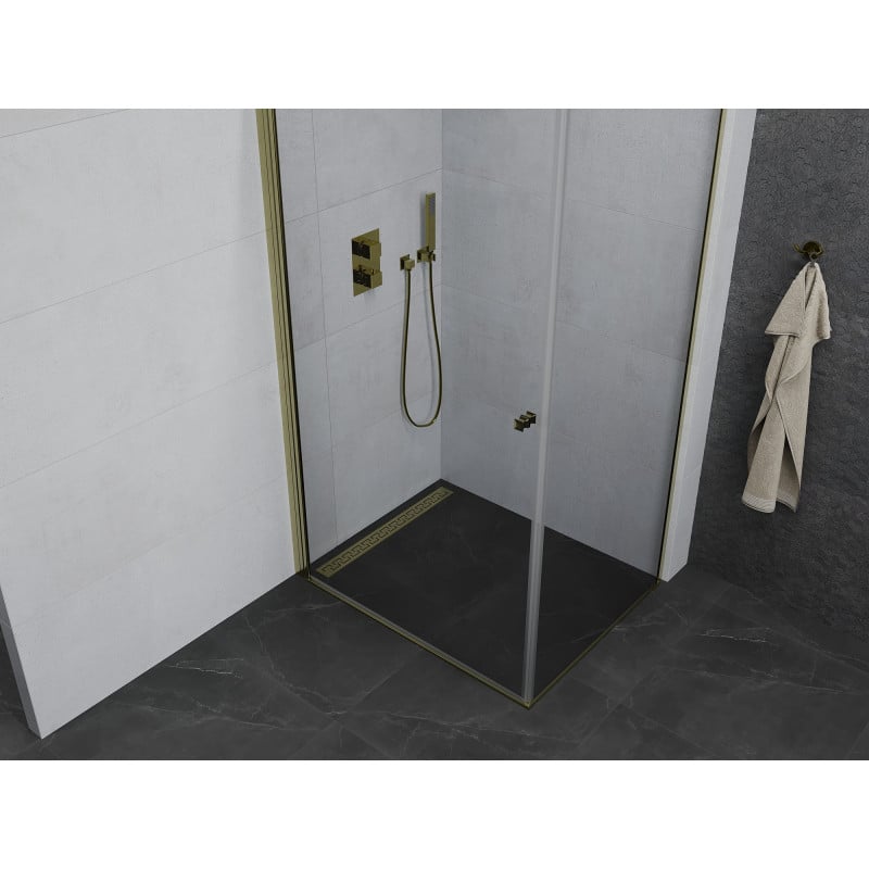 Mexen Pretoria pivot shower cabin 70 x 90 cm, transparent, gold - 852-070-090-50-00