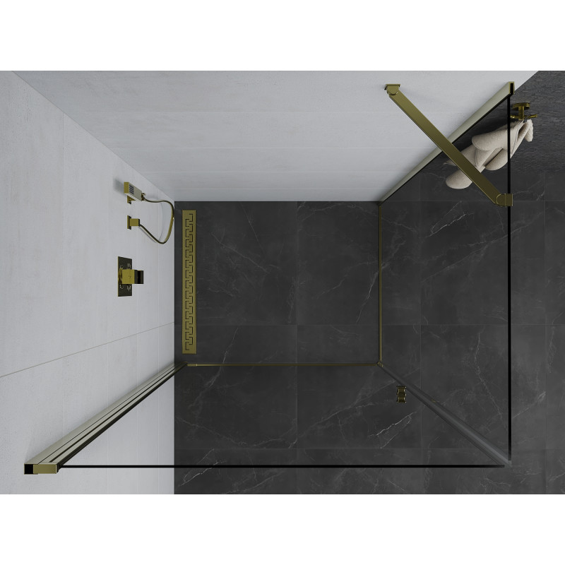 Mexen Pretoria pivot shower cabin 70 x 90 cm, transparent, gold - 852-070-090-50-00
