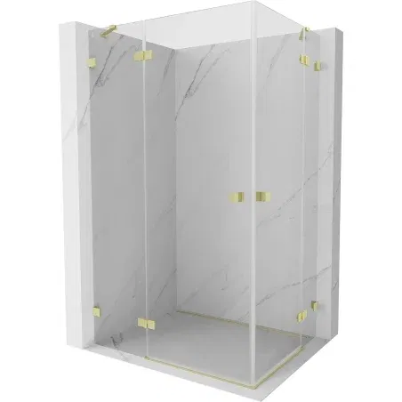 Mexen Lunar Duo left-hinged shower cabin 110 x 80 cm, transparent, brushed gold - 834-110L-080P-55-00