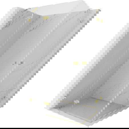 Mexen Lunar Duo Left Hinged Shower Cabin 110 x 85 cm, Transparent, Brushed Gold - 834-110L-085P-55-00