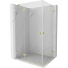 Mexen Lunar Duo Shower Enclosure Hinged Left 110 x 105 cm, Transparent, Brushed Gold - 834-110L-105P-55-00
