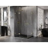 Mexen Lunar Duo Shower Enclosure Hinged Left 110 x 105 cm, Transparent, Brushed Gold - 834-110L-105P-55-00