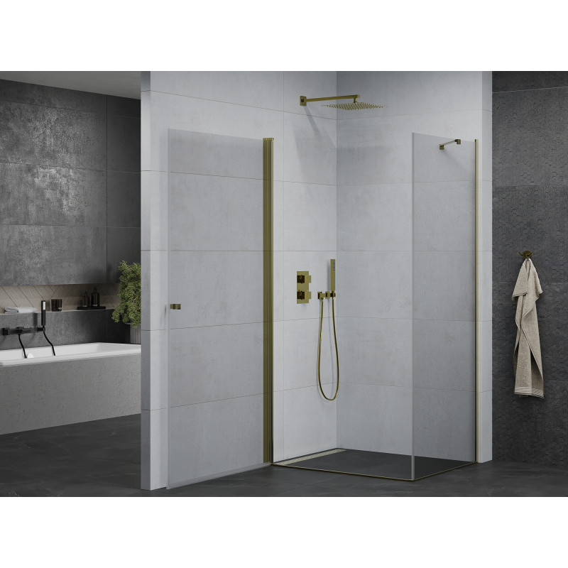 Mexen Pretoria pivot shower cabin 90 x 80 cm, transparent, gold - 852-090-080-50-00