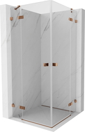 Mexen Lunar Duo hinge shower enclosure 70 x 70 cm, transparent, rose gold - 834-070L-070P-60-00