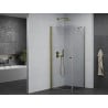 Mexen Pretoria 90 x 90 cm Hinged Shower Enclosure, Transparent, Gold - 852-090-090-50-00