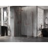 Mexen Lunar Duo pivot shower enclosure 80 x 75 cm, transparent, rose gold - 834-080L-075P-60-00