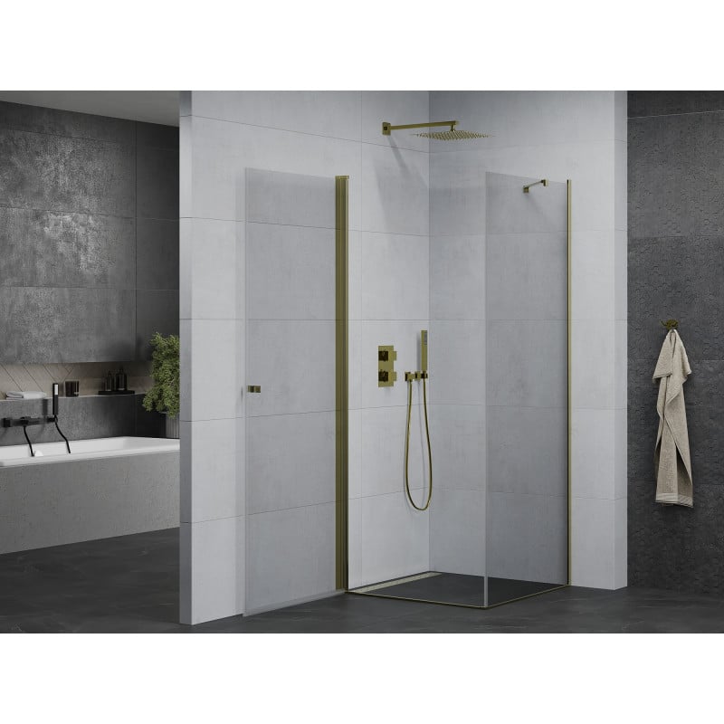 Mexen Pretoria swing shower cabin 70 x 70 cm, transparent, gold - 852-070-070-50-00