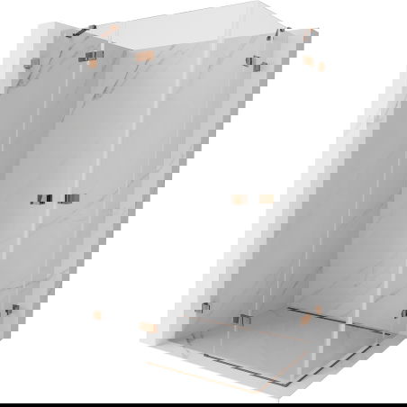 Mexen Lunar Duo shower enclosure hinged 85 x 80 cm, transparent, rose gold - 834-085L-080P-60-00