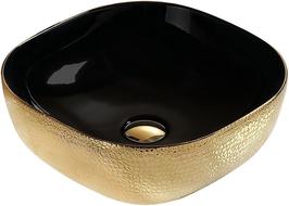 Mexen Vera countertop washbasin 42 x 42 cm, Gold/Black - 21074177