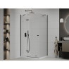 Mexen Roma hinged shower cabin 110 x 100 cm, transparent, black + Flat shower tray, white - 854-110-100-70-00-4010B