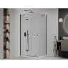 Mexen Roma shower enclosure pivot 120 x 80 cm, transparent, black + Flat shower tray, white - 854-120-080-70-00-4010B