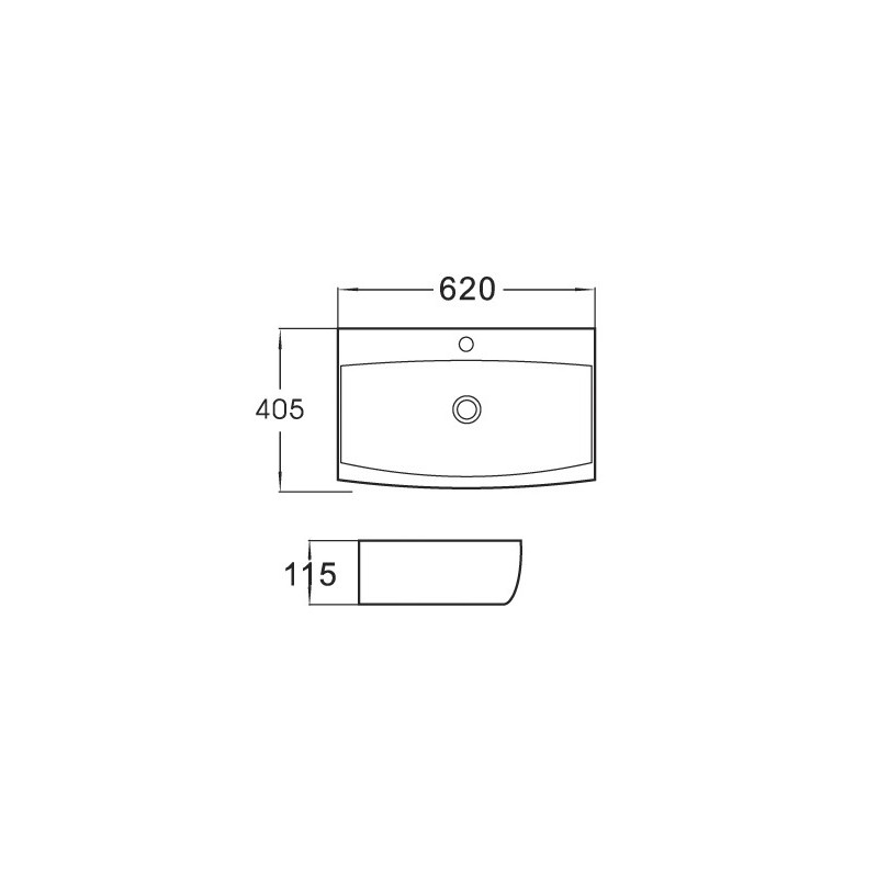 Mexen Sally countertop sink 62 x 40 cm, white - 21076200