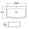 Mexen Sally countertop washbasin 62 x 40 cm, White - 21076200