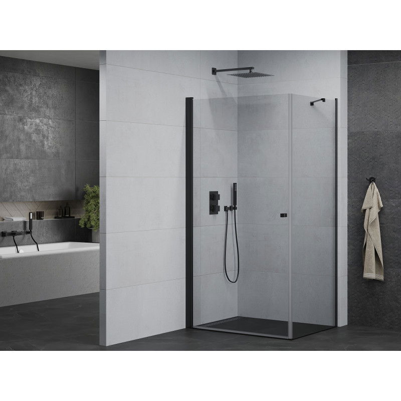 Mexen Pretoria hinged shower cabin 70 x 90 cm, transparent, black - 852-070-090-70-00
