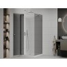 Mexen Roma swing shower cabin 70 x 70 cm, graphite, chrome + Flat tray, white - 854-070-070-01-40-4010