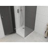 Mexen Roma swing shower cabin 70 x 70 cm, graphite, chrome + Flat tray, white - 854-070-070-01-40-4010