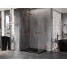Mexen Lunar Duo Shower Enclosure with Swing Door, Left 115 x 105 cm, Transparent, Rose Gold - 834-115L-105P-60-00