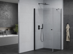 Mexen Pretoria hinged shower enclosure 70 x 110 cm, transparent, black - 852-070-110-70-00