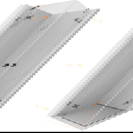 Mexen Lunar Duo Hinged Shower Enclosure 115 x 115 cm, Transparent, Rose Gold - 834-115L-115P-60-00