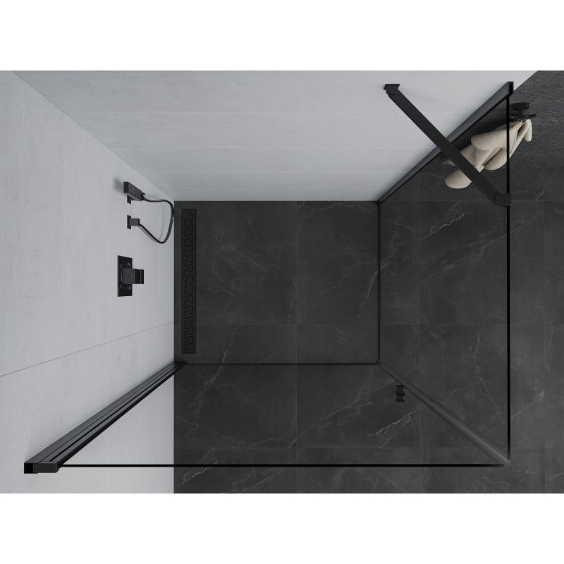 Mexen Pretoria swing shower enclosure 80 x 70 cm, transparent, black - 852-080-070-70-00