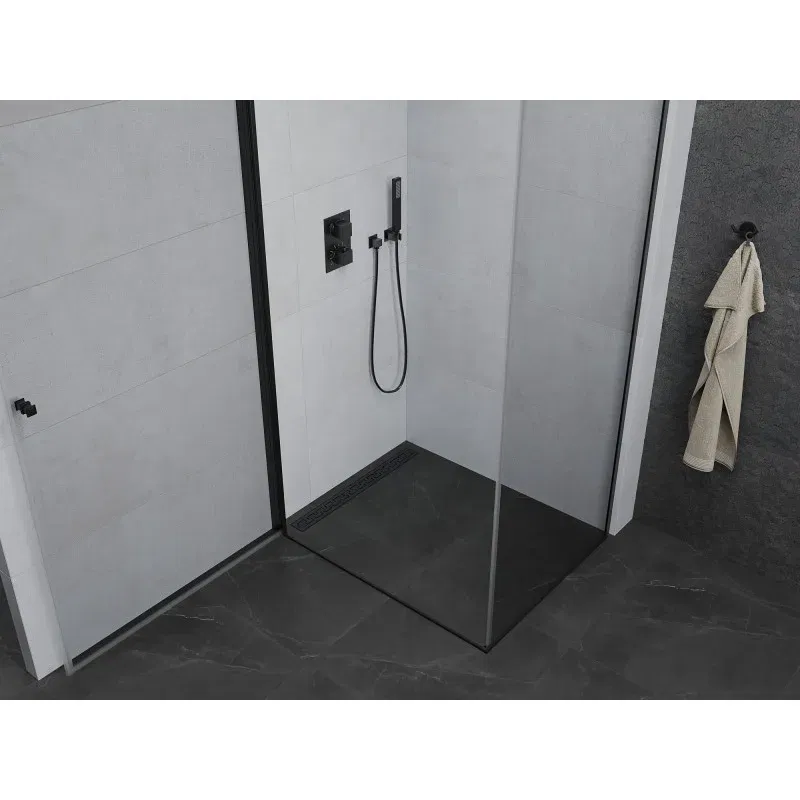 Mexen Pretoria Shower Enclosure Hinged 80 x 90 cm, Transparent, Black - 852-080-090-70-00
