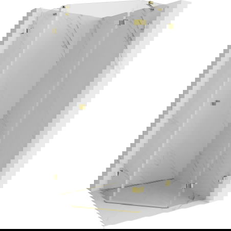 Mexen Lunar pentagonal right-side opening shower enclosure 100 x 100 cm, transparent, gold - 831-100P-100L-50-00-P