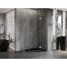 Mexen Lunar right open pentagonal shower enclosure 90 x 90 cm, transparent, brushed gold - 831-090P-090L-55-00-P