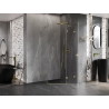 Mexen Lunar right open pentagonal shower enclosure 90 x 90 cm, transparent, brushed gold - 831-090P-090L-55-00-P