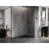 Mexen Lunar pentagonal shower enclosure right swing 80 x 80 cm, transparent, pink gold - 831-080P-080L-60-00-P