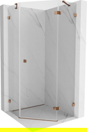 Mexen Lunar pentagonal shower enclosure right door 80 x 80 cm, transparent, pink gold - 831-080P-080L-60-00-P